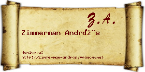 Zimmerman András névjegykártya